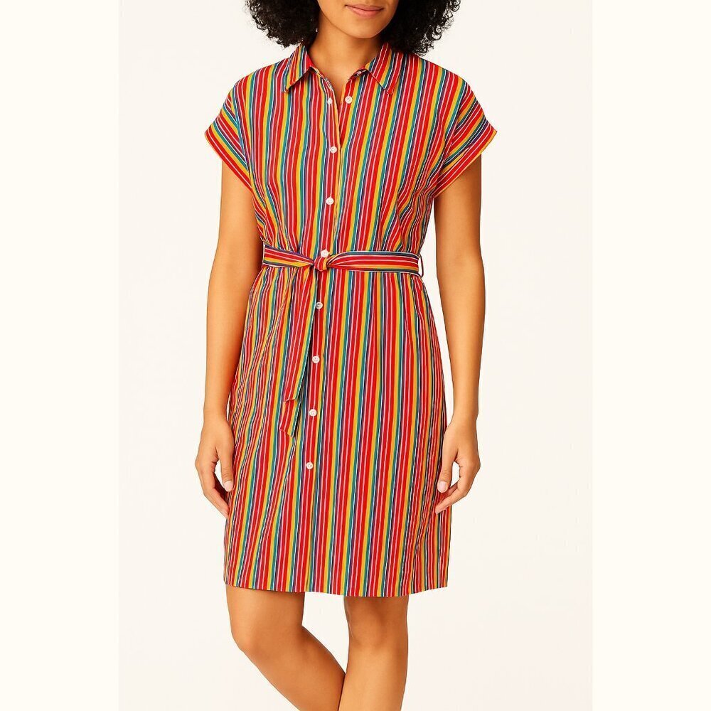 Tommy Hilfiger Freeport Stripe Shirt Dress – 100% Cotton, Size 6​